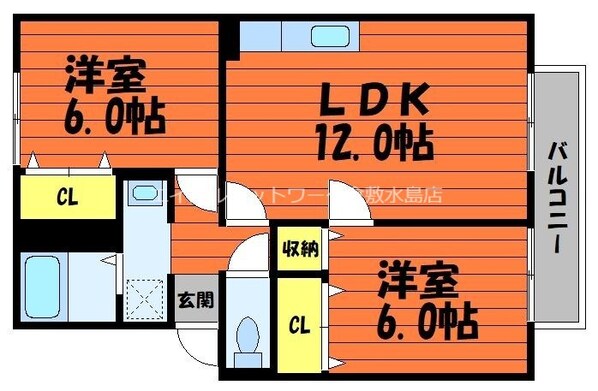 プレジール中島　B棟の物件間取画像